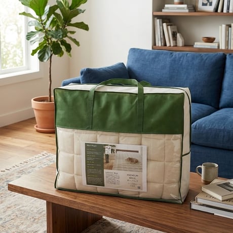 京都府認定商品　大恵ウール PREMIUM WOOL フランス産ラ・クーン種ウール100% 洗える敷きパッド（オーバーレイ・日本製）