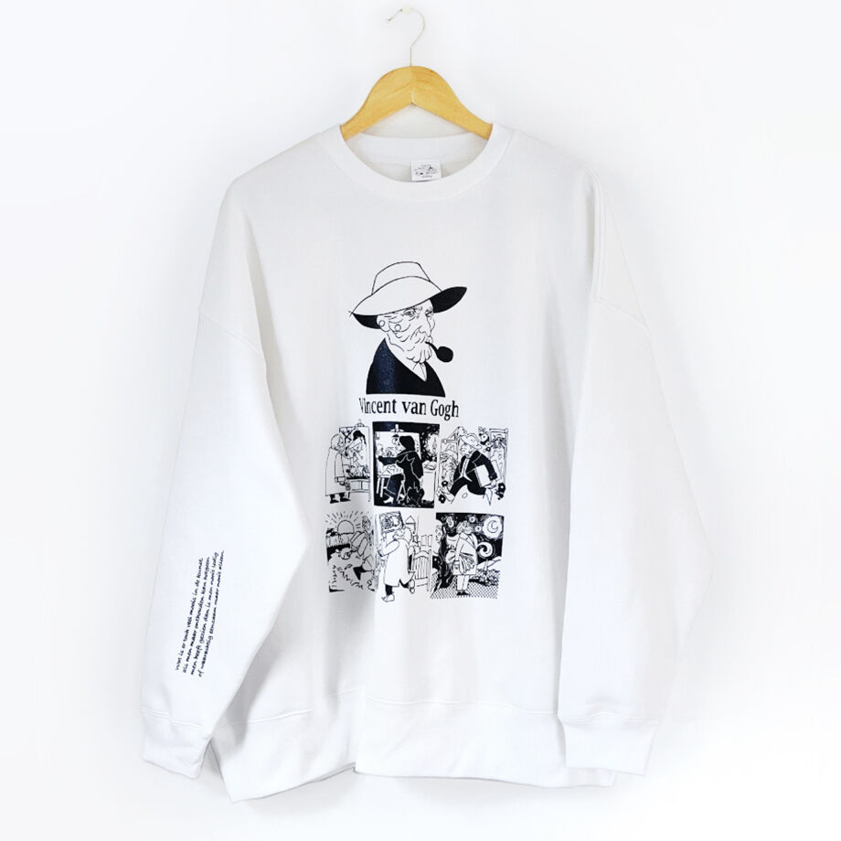 ゴッホスウェット ビッグシルエット White× Black ヒマワリ | Pont-Cha