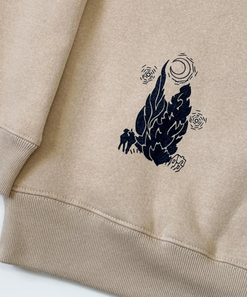 VAN GOGH Chinese Astres Crew：スウェット◆ ゴッホスウェット Beige×Navy 糸杉 | Pont-Cha