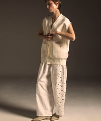 venit COTTON/ LINEN CUTWORK LACE EMBROIDERY PANTS