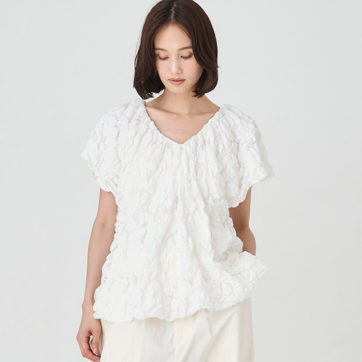 今期 venit WAVE DOT TULLE BLOUSE Tulle Neck-Tie Blouse | Nuuly