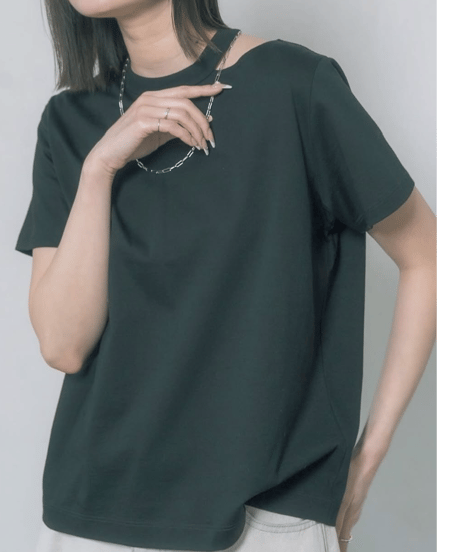 ante スリットネックTシャツ