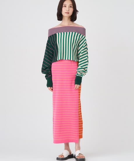 CRAZY BORDER SKIRT/DRESS