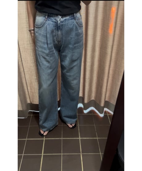 cafune　light tuck baggy denim