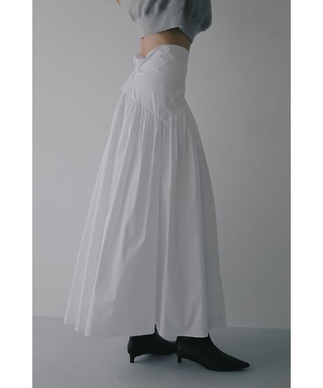 MANOF HIGH WAIST TIERED SKIRT ホワイト