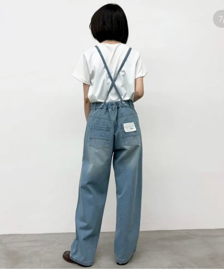 デニムサスペンダーパンツ
