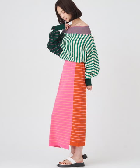 CRAZY BORDER SKIRT/DRESS