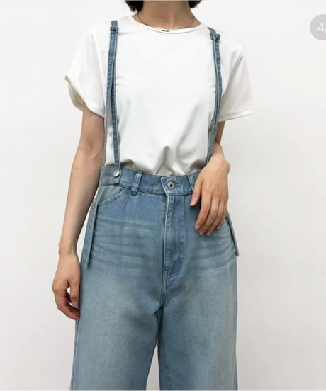 デニムサスペンダーパンツ