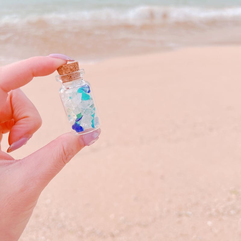 me_rin★Ｎｏ1715 琉球ガラスフリット✨薄水色＆ピンク★15ｇ me_rin様専用☆No1715 琉球ガラスフリット✨薄水色＆ピンク☆15g