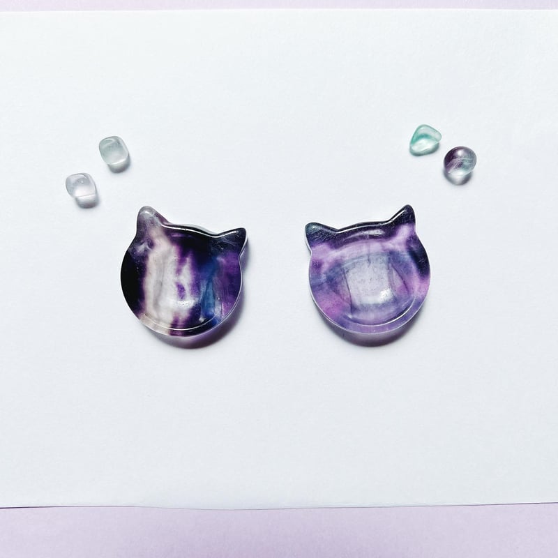 フローライト ねこちゃんお皿 | crystal shop mira