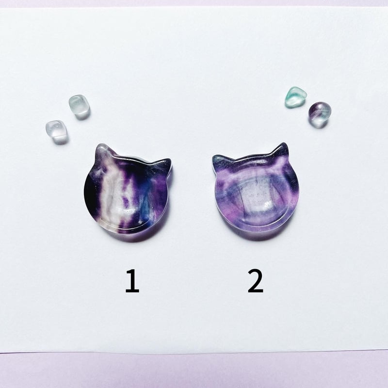 フローライト ねこちゃんお皿 | crystal shop mira