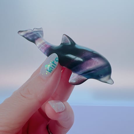 彫刻<br>イルカ (小)<br>水晶 CA00031K 水晶 イルカ（置物
