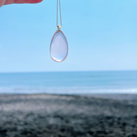 地球ペンダント　ローズクォーツ　18k