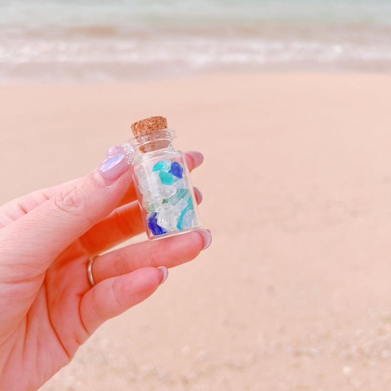 me_rin★Ｎｏ1715 琉球ガラスフリット✨薄水色＆ピンク★15ｇ me_rin☆No1715 琉球ガラスフリット✨薄水色＆ピンク☆15g