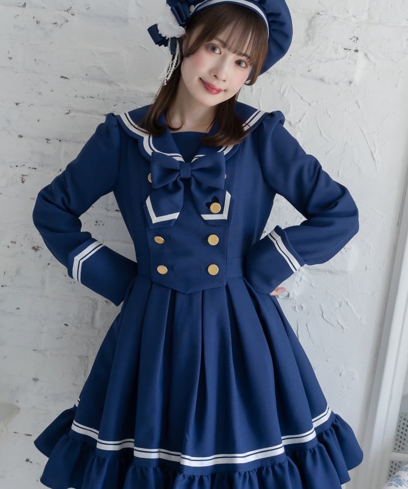 新品　Katie TEA&CAKE セーラーワンピ　フリー　ピンク 新品 Katie TEA&CAKE セーラーワンピ フリー ピンク