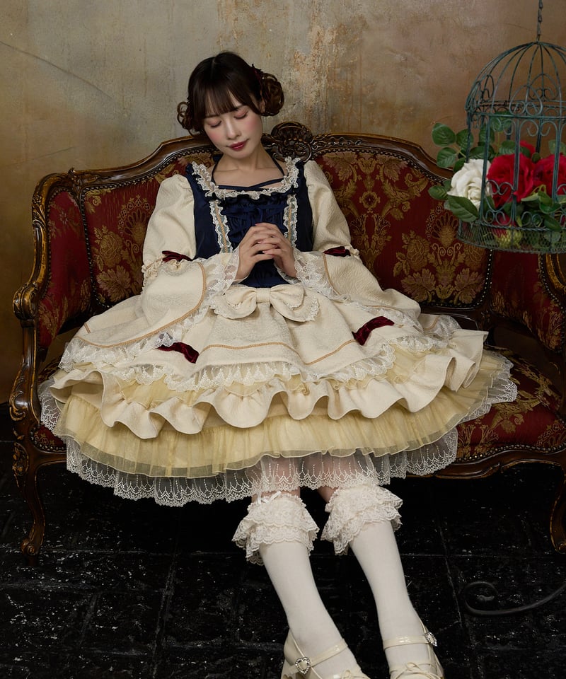 国産　ジャガード　バーズアイメイプル　ネック　ワンピース 復刻】バロックファンタジアジャガードワンピース | funnyfairy