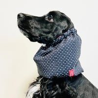 中型犬用スヌード|ネイビーとホワイトのドットスヌード