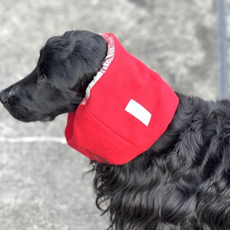 中型犬用スヌード|ラッチパイルの苺色のスヌード