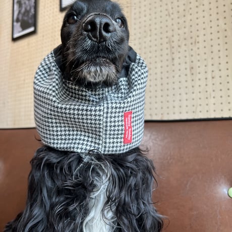 中型犬用スヌード|コットン起毛の千鳥格子|ブラウン