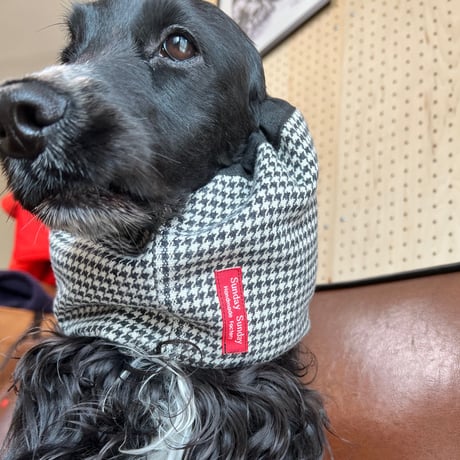 中型犬用スヌード|コットン起毛の千鳥格子|ブラウン