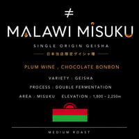日本当店限定販売【マラウイ】  【ゲイシャ】 Malawi misuku Double fermentation