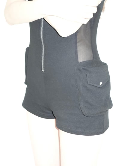 front zip cargo rompers