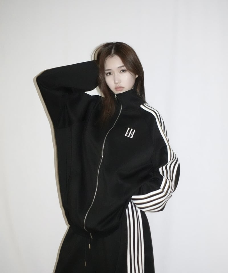 line unisex jersey jacket (black) | KISS THE CLUB