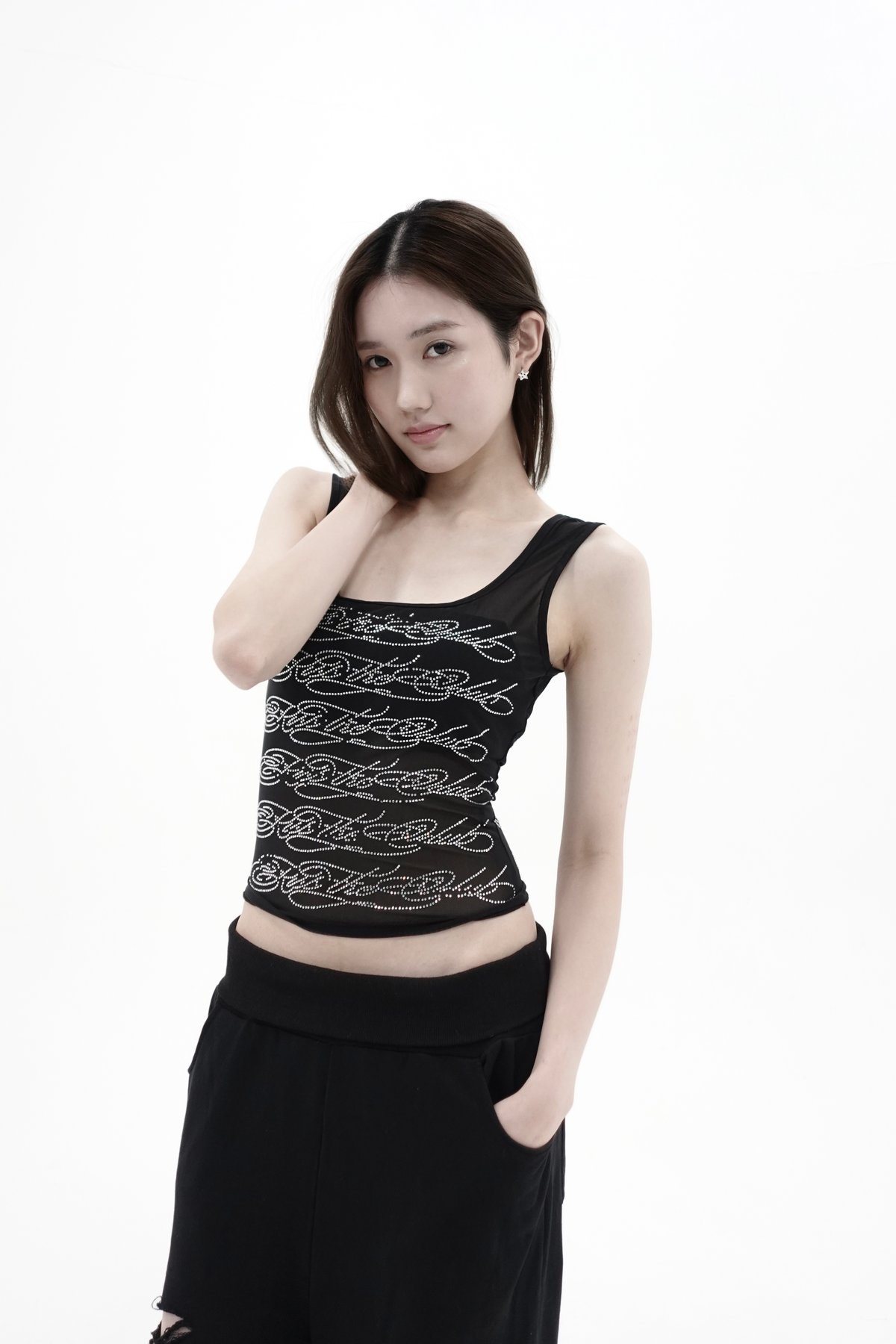 rhinestone logo tank top | KISS THE CLUB