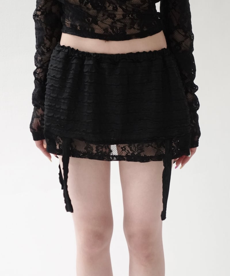 lace gather skirt | KISS THE CLUB