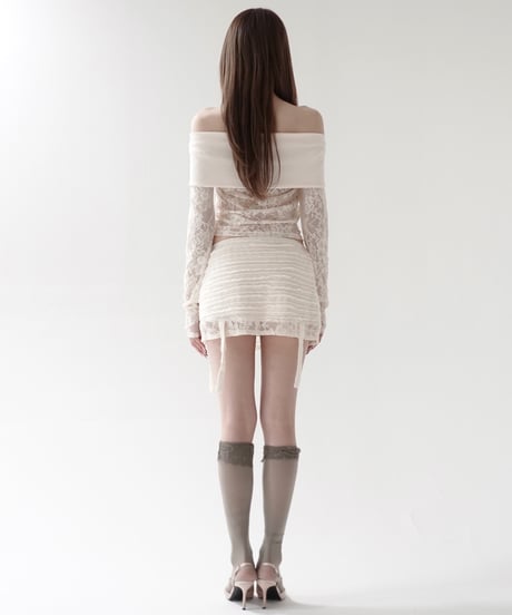 lace gather skirt
