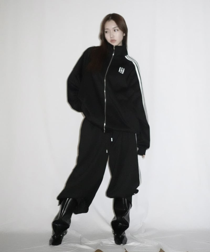 line unisex jersey jacket (black) | KISS THE CLUB