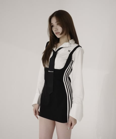 slit collar cropped shirt
