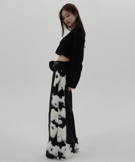 fur loose pants