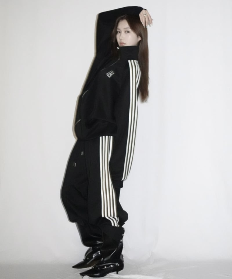 line unisex jersey jacket (black) | KISS THE CLUB
