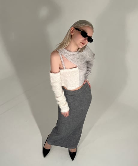 bi-color shaggy knit