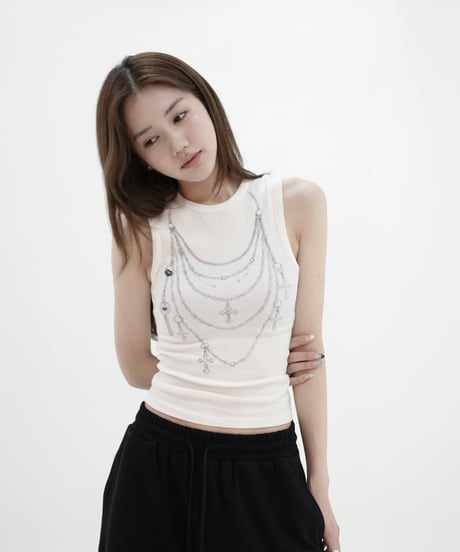 charm print tank top