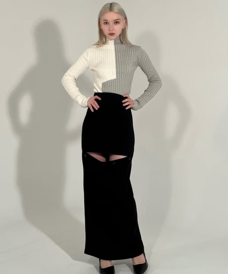 button long skirt