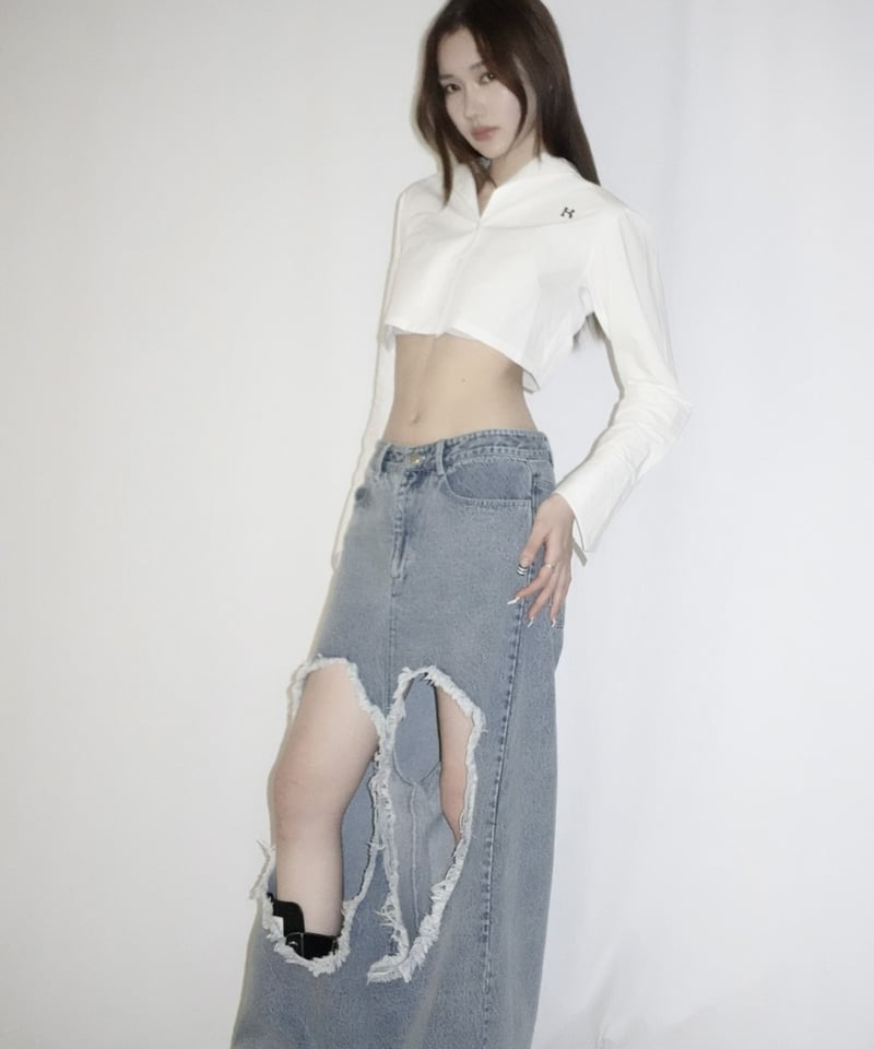 over hole denim | KISS THE CLUB