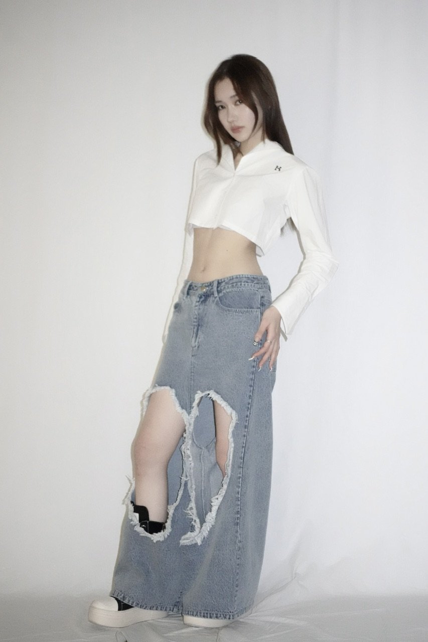 over hole denim | KISS THE CLUB