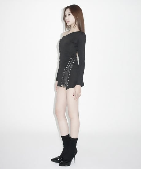 one shoulder zip tunic