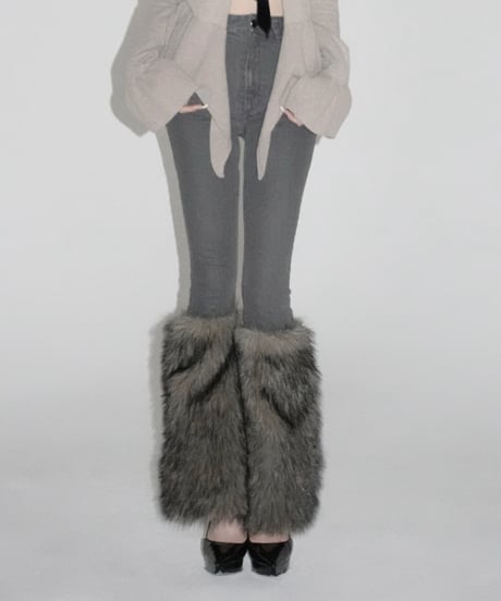 stretch flare fur pants