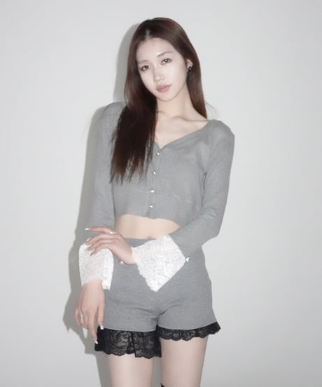 lace cropped cardigan