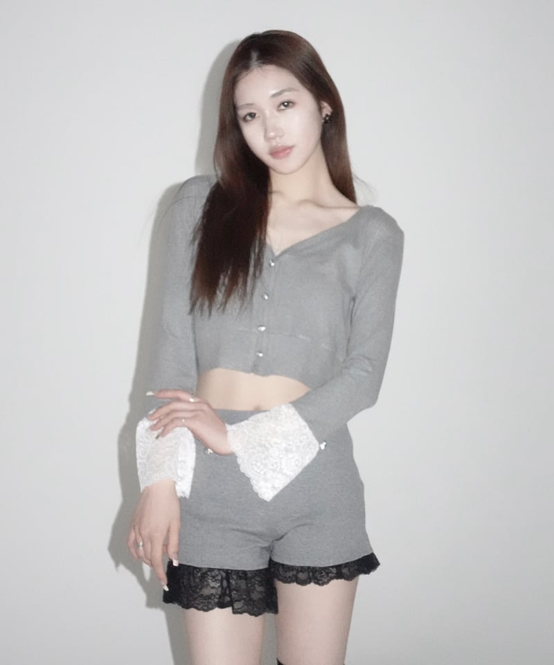 lace cropped cardigan | KISS THE CLUB