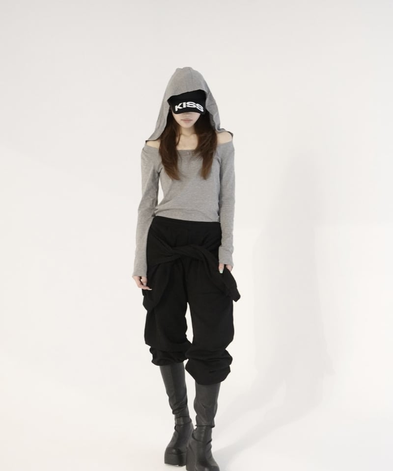 shoulder off hoodie | KISS THE CLUB