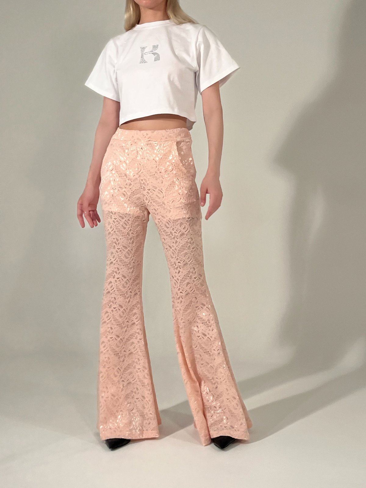 完売品【kiss the club】flare lace pants/black 完売品【kiss the club】flare lace pants/black