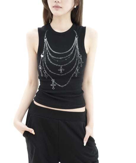 charm print tank top