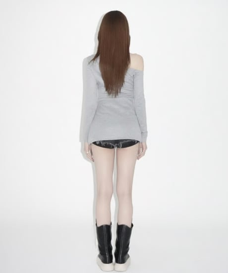 one shoulder zip tunic