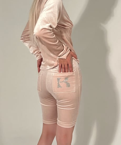 【再入荷】velours biker pants