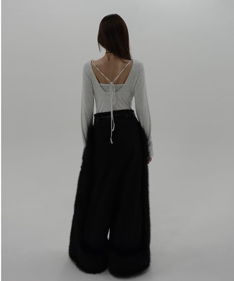 fur loose pants