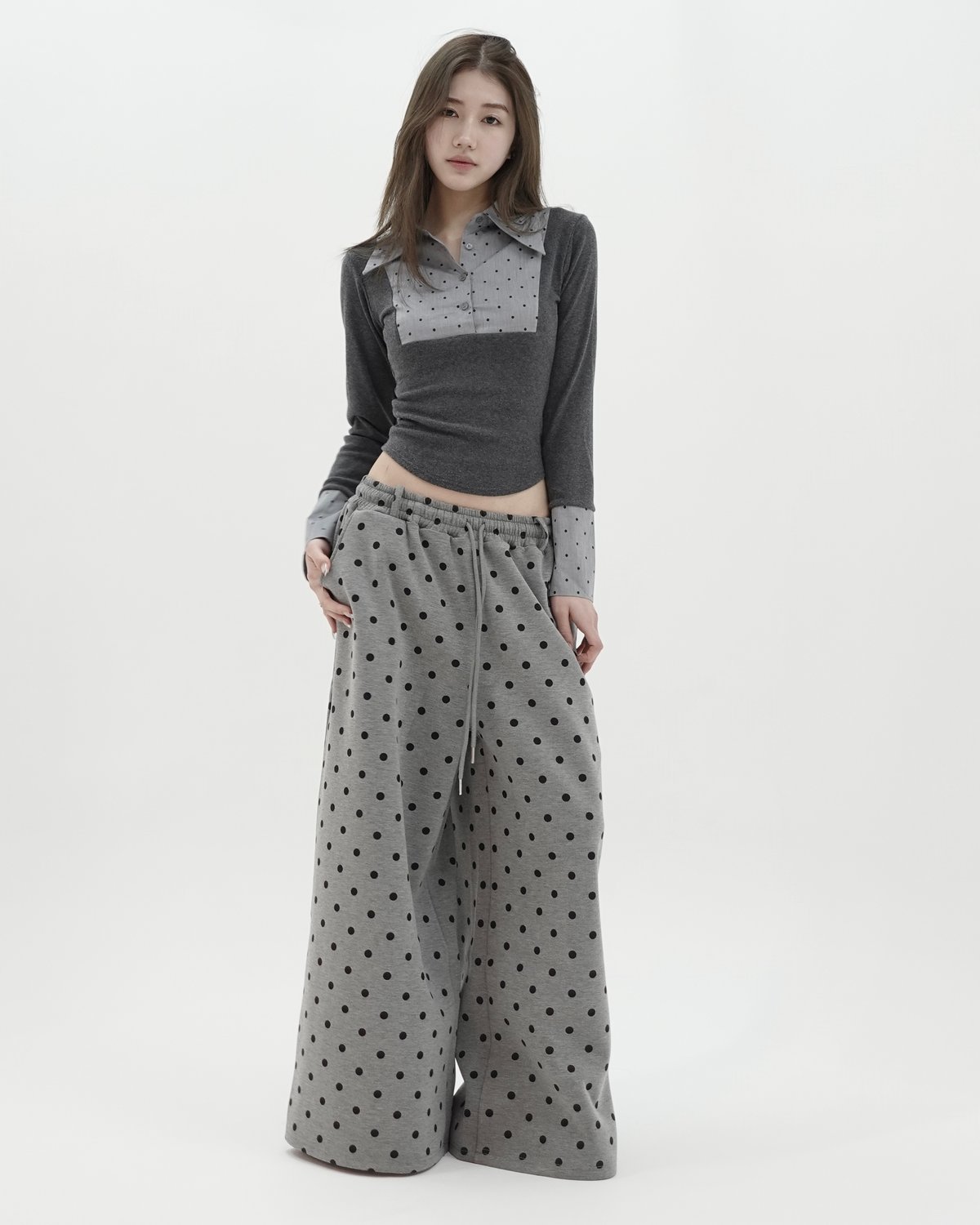 line unisex jersey pants (gray) | KISS THE CLUB